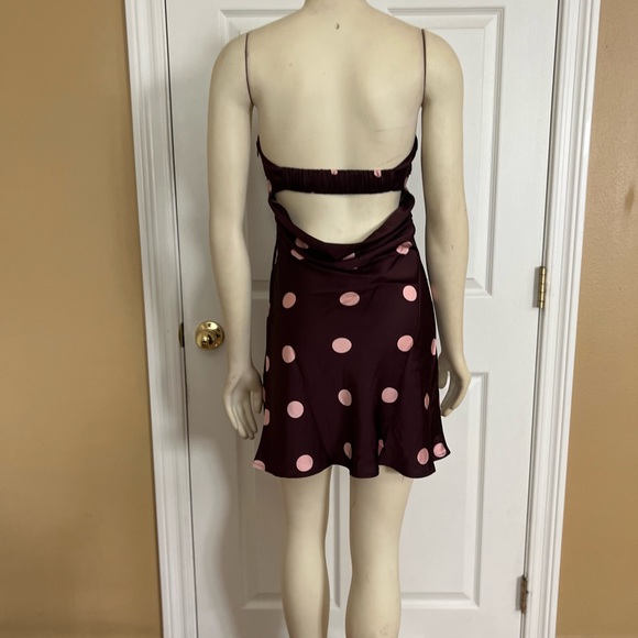 Princess Polly Phillipa Mini Dress Plum / Pink Polka Dot - Picture 11 of 12